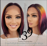 HD lace front bob wig with middle part