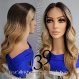 (Heather) Highlighted body wave lace front wig with shifting part