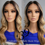 (Heather) Highlighted body wave lace front wig with shifting part