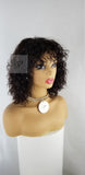 Sharon is a Sexy 100% Human Hair Water Wave Wig With Bangs