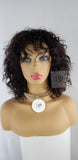 Sharon is a Sexy 100% Human Hair Water Wave Wig With Bangs