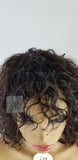 Sharon is a Sexy 100% Human Hair Water Wave Wig With Bangs