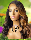 Lace Front Wig  Honey Blond Ombre Highlight Lace Frontal wig