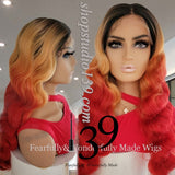 (Kate) Fire colored HD lace frint wig