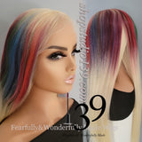 (Cyndi) Rainbow HD lace front wig