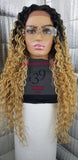 (Annie) Water wave lave front wig with deep middle parting space