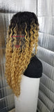 (Annie) Water wave lave front wig with deep middle parting space