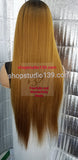 ( Jacki) 1b/Honey human Hair lace front wig with deep natural part