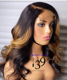 Lace Front Wig  Honey Blond Ombre Highlight Lace Frontal wig