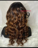 (#7) 100% Human Hair Ombre HD Lace Front Body Wave Wig