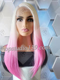 (Pink/Blonde Dipped) Lace Front Wig With shifting HD Lace