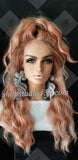 (Karen) Rose gold Beach wave HD Lace Front wig