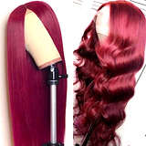 Celebrity Straight remy 99 j red lace front Brazillian