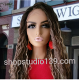 (Rosemary) HD lace front water wave wig side part