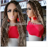 (Rosemary) HD lace front water wave wig side part