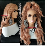 (Karen) Rose gold Beach wave HD Lace Front wig