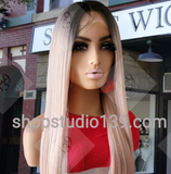 Rose gold HD lace front wig with shifting part