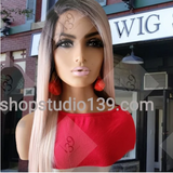 Rose gold HD lace front wig with shifting part