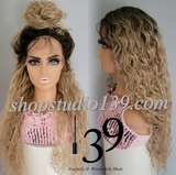 (Fay)Beauitful water wave HD lace front wig with shifting part middle or side