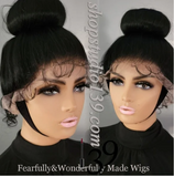 360 free part HD lace with  bun that can be worn up or down