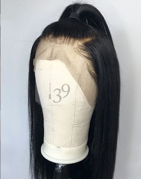Bone Straight Human Hair Free Parting Lace Front Wig