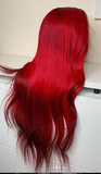 Red Body Wave Human Hair Lace Front