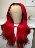Red Body Wave Human Hair Lace Front