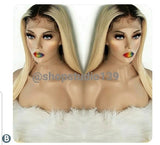 Blonde Ombre Lace front Wig with dark roots