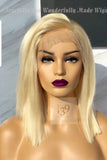 Beautiful Human Hair Lace Front Blonde 12 inch Bob Wig