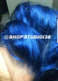(Diana) 100% Blue Human Hair Full Lace Front  Wig.