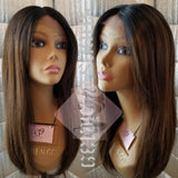 (Mercy) human hair blend lace front with natural side part
