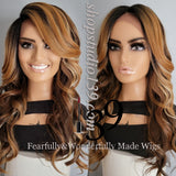 (Kiki) Body Wave 3 tone lace front wig with deep shifting  part