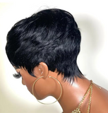 100% Human Hair Pixie wig