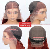 100% Human Hair Cinnamon Auburn HD lace front wig perfect for All skin tones