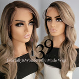 (Jay) Ash Blonde with bark roots bodywave lace front
