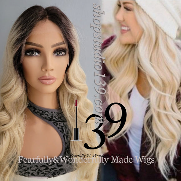 (Heather) Body wave lace front wig with shifting part