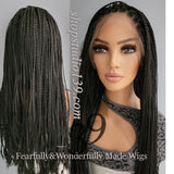 Free part braided lace front wig