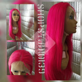 (Keisha) Hot pink lace front wig