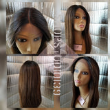 (Mercy) human hair blend lace front with natural side part