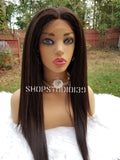 (Sky) Human hair blend 360° wig with multiple parts