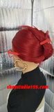 (Wendy) Sexy Red Lace Front wig with Ear 2 Ear  Transparent Lace