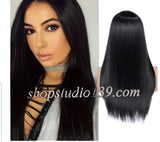 Bone Straight Black Free Part Lace Front Wig