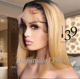 Ombre Blonde #4/27 Bob HD 4X4 Lace Closure human hair Bob Wig With Baby Hair