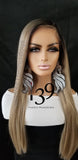(Brittany) Ashy Blonde Lace Front Wig with Deep Middle Part