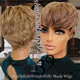 (Gail) Short and sassy Ash Blonde pixie wig
