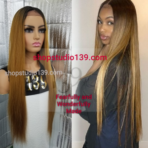 (Denisty) extra long lace front wig with shifting part