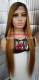 ( Jacki) 1b/Honey human Hair lace front wig with deep natural part