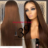 Brown 100% Human Hair HD Lace Front Wig