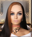 (#8) 100% human hair Highlighted HD lace front wig