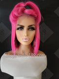Hot pink Lace front bob with side part